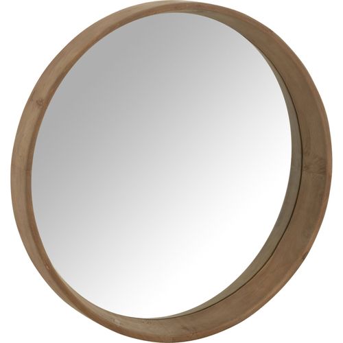 Miroir Mural Rond En Bois Beige Clair Design Élégant