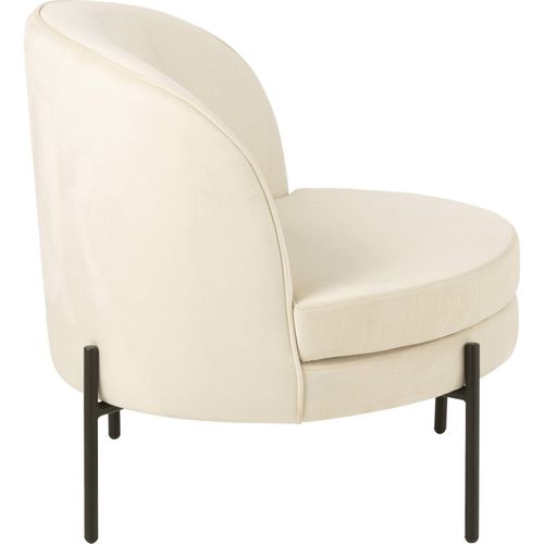 Fauteuil Design Métal Blanc Cassé Et Pieds Noirs Élégant