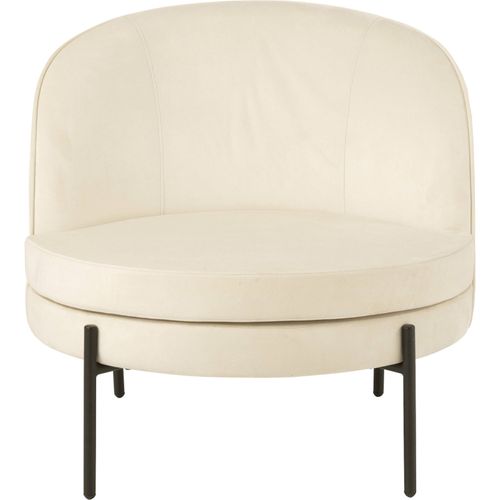 Fauteuil Design Métal Blanc Cassé Et Pieds Noirs Élégant