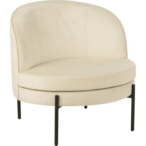 Fauteuil Design Métal Blanc Cassé Et Pieds Noirs Élégant