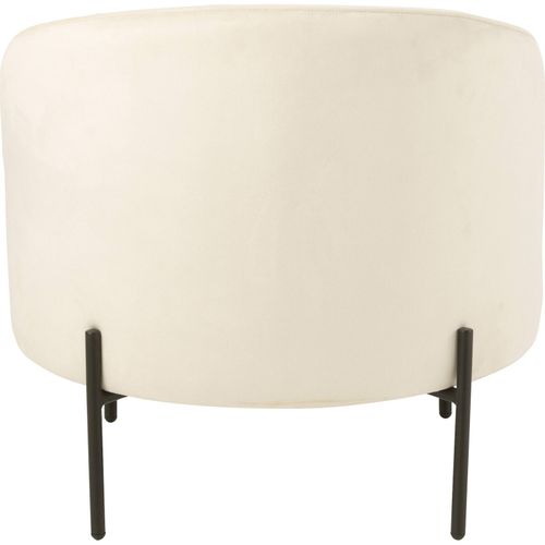 Fauteuil Design Métal Blanc Cassé Et Pieds Noirs Élégant