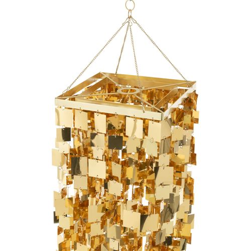 Abat-jour Chandelier Carré Doré En Pvc Pour Une Touche Élégante