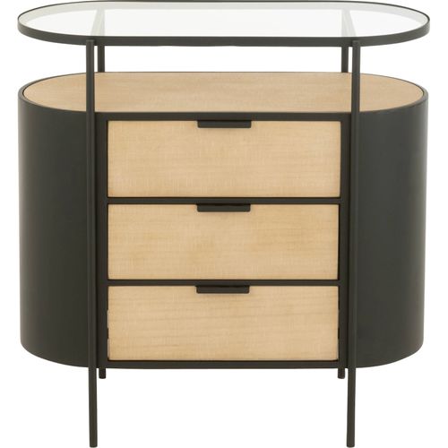 Meuble De Rangement Métal Naturel Et Noir Style Contemporain