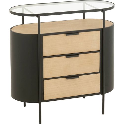 Meuble De Rangement Métal Naturel Et Noir Style Contemporain