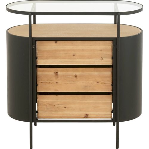 Meuble De Rangement Métal Naturel Et Noir Style Contemporain