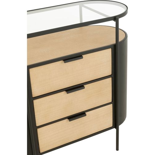 Meuble De Rangement Métal Naturel Et Noir Style Contemporain