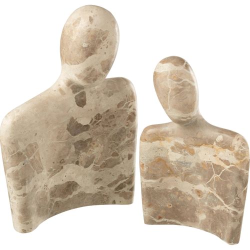 Figurine Couple Câlin En Marbre Beige Décoration Élégante