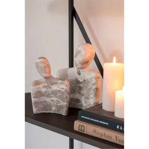 Figurine Couple Câlin En Marbre Beige Décoration Élégante