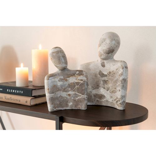 Figurine Couple Câlin En Marbre Beige Décoration Élégante