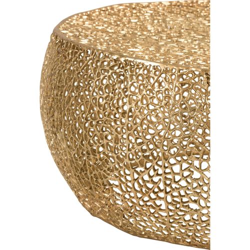 Table Basse Ronde Corail En Aluminium Doré Design Élégant