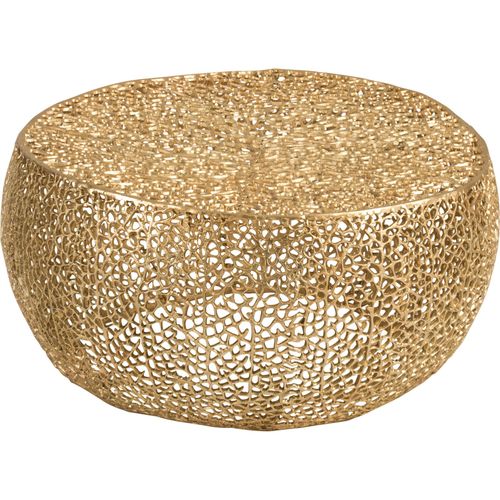 Table Basse Ronde Corail En Aluminium Doré Design Élégant