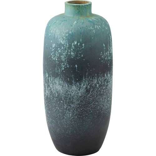 Vase Vintage En Céramique Bleu Azur Style Artisanal