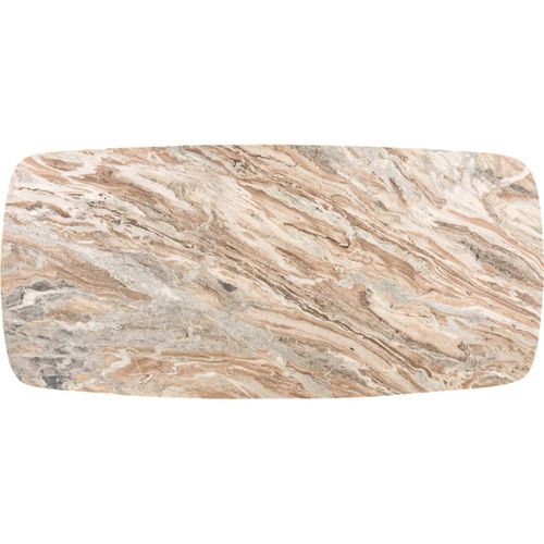 Table à Manger Ovale Élégante En Marbre Et Piètement Doré