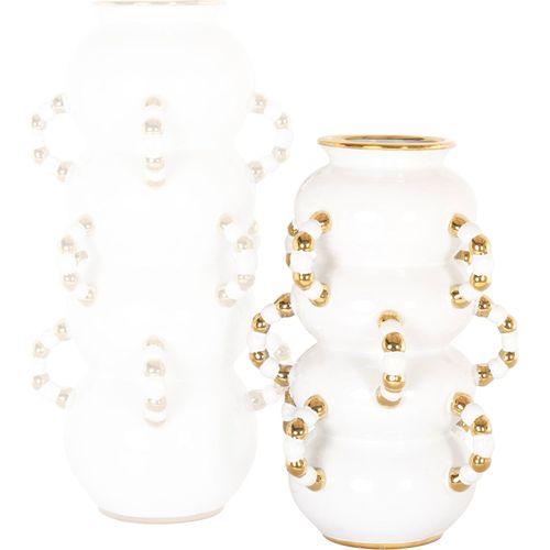 Vase Décoratif Blanc Mat Design Sculptural En Grès Élégant