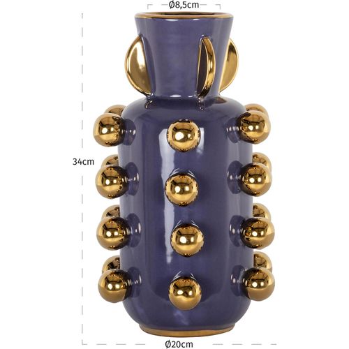 Vase Décoratif Violet Accents Dorés Style Contemporain