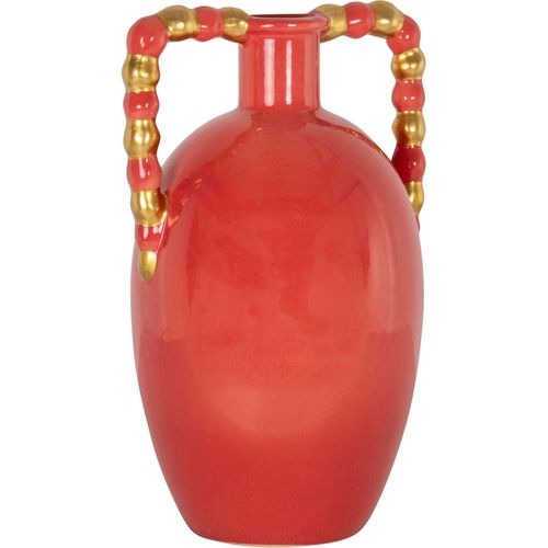 Vase Orange Design Sculptural En Grès Finition Brillante