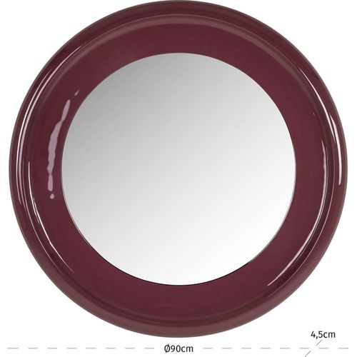 Miroir Mural Rond Rouge Élégant Pour Décoration Intérieure Moderne