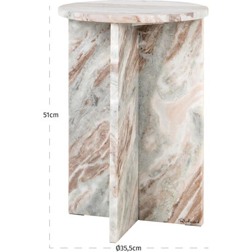 Table D Appoint En Marbre Rose Finition Lisse Élégante