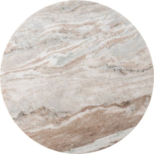 Table Bistro Ronde Avec Plateau Marbre Et Pied Bois Foncé