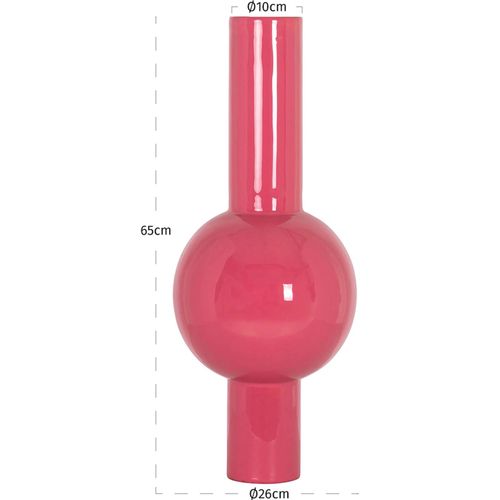 Vase Décoratif Rose Éclatant En Fer Émaillé Élégant