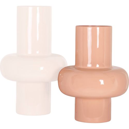 Vase Décoratif Saumon Design Élégant Finition Brillante