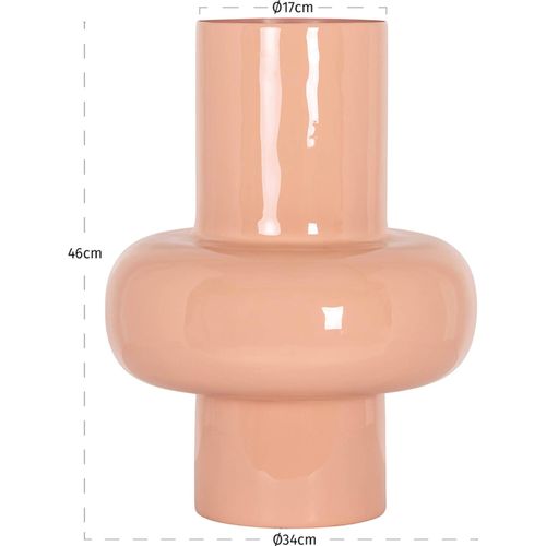 Vase Décoratif Saumon Design Élégant Finition Brillante