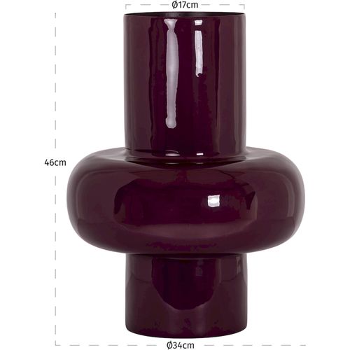 Vase Design Forme Organique Émaillé Bordeaux Contemporain