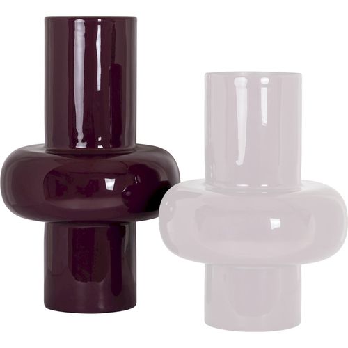 Vase Décoratif Aubergine Finition Brillante Style Contemporain