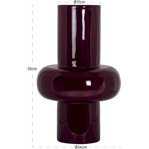 Vase Décoratif Aubergine Finition Brillante Style Contemporain