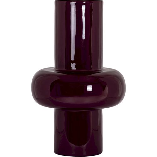 Vase Décoratif Aubergine Finition Brillante Style Contemporain