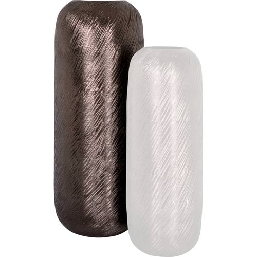 Vase Haut Fumé Design Aluminium Finition Smoke Moderne