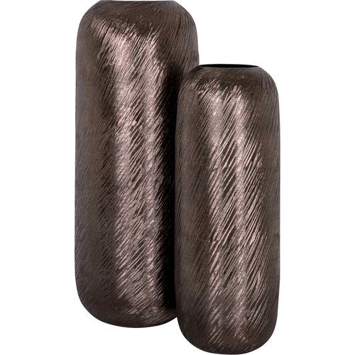 Vase Haut Fumé Design Aluminium Finition Smoke Moderne