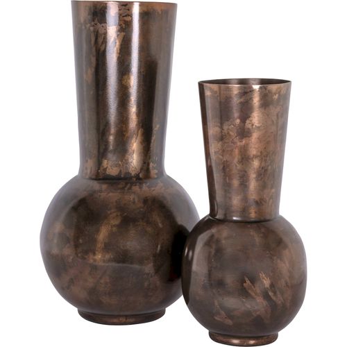 Vase Design Cuivre Brillant Forme Évasée Élégance Intemporelle