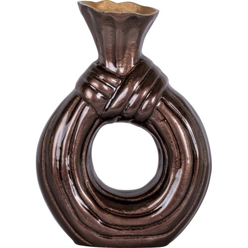 Vase Décoratif Anneau Design Marron Foncé En Aluminium