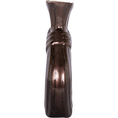 Vase Décoratif Anneau Design Marron Foncé En Aluminium
