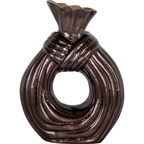 Vase Décoratif Anneau Marron Foncé Finition Mate