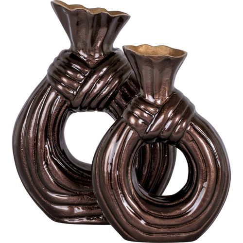 Vase Décoratif Anneau Marron Foncé Finition Mate