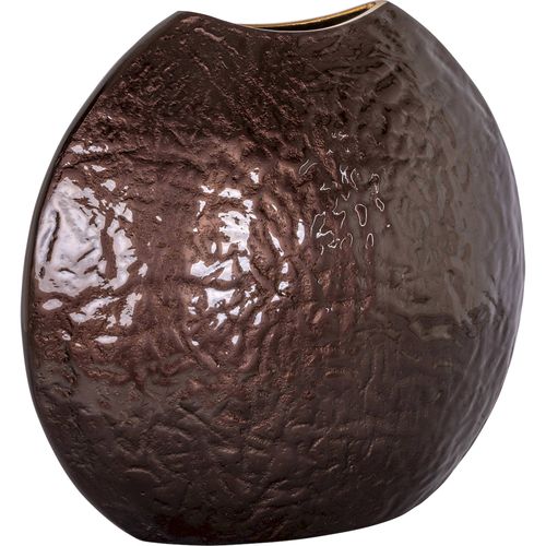 Vase Décoratif Rond Finition Brun Foncé Sculptural