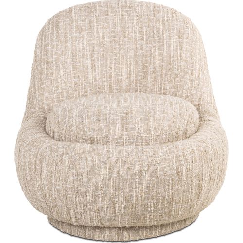 Fauteuil Lounge Design Beige Angora Dossier Arrondi Ultra Confort