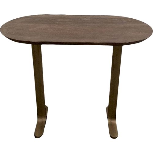 Table De Bar Élégante Finition Marron Foncé Pieds Or Brossé