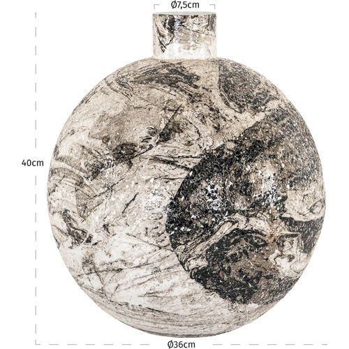 Vase Décoratif Graphique Noir Et Blanc En Fer Contemporain