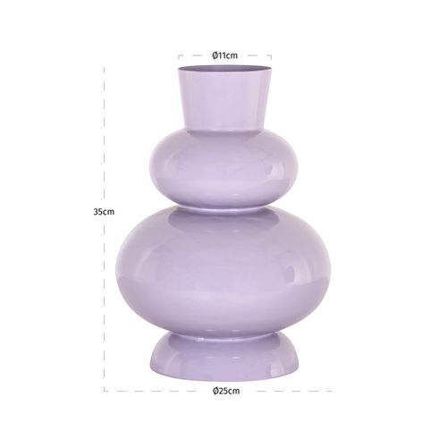 Vase Décoratif Silhouette Ludique Finition Lavande Brillante
