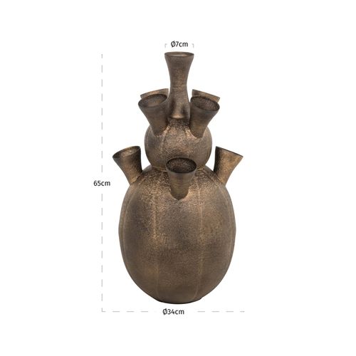 Vase Décoratif En Laiton Vieilli Design Original Et Raffiné