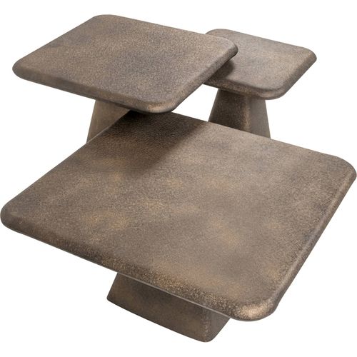 Table Basse Design Dorée Avec Piètement Sculptural En Métal