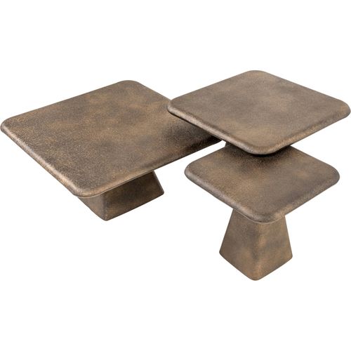 Table Basse Design Dorée Avec Piètement Sculptural En Métal