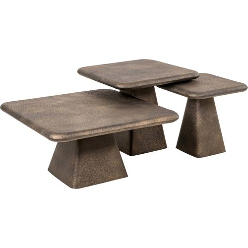 Table Basse Design Dorée Avec Piètement Sculptural En Métal
