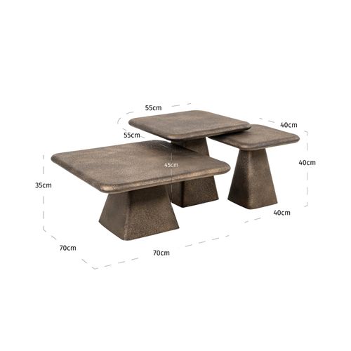 Table Basse Design Dorée Avec Piètement Sculptural En Métal