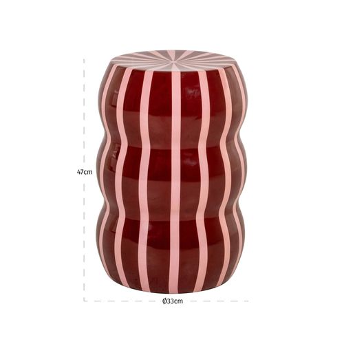 Table D Appoint Design Rouge Courbe Touche Artistique