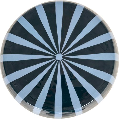 Table D Appoint Design Bleu Finition Brillante Et Courbes Ludiques