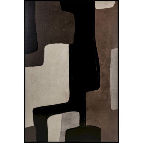 Décoration Murale Abstraite Formes Brunes Papier Et Verre